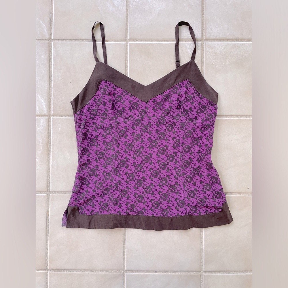 Soft Grey - 100% Silk French Designer Camisole Top - US Size 6